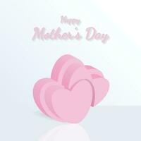 Happy Mother's Day. 3d model heart design vector