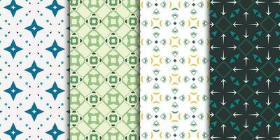 Set of seamless geometric patterns. Abstract unique motif graphic design print 3d cube pattern. Seamless geometric cube pattern vector