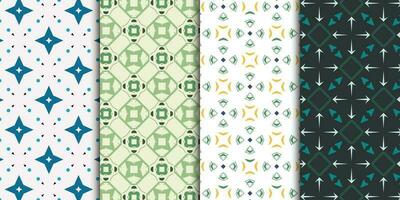 Set of seamless geometric patterns. Abstract unique motif graphic design print 3d cube pattern. Seamless geometric cube pattern vector