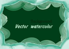 abstract green rectangular background with vector watercolor and place for text