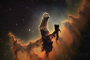 Capturing the stunning details of the Eagle Nebula, a star-forming region that includes the famou, generate ai photo