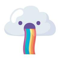 nube arco iris orgullo día icono aislado vector