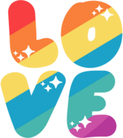 love text pride day icon isolated png