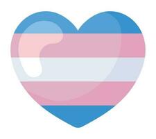 transgender flag heart pride day icon isolated vector