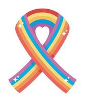 ribbon pride day icon isolated vector