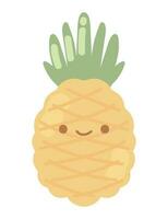 pineapple kawaii fruit icon isolated vector