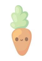 Zanahoria kawaii comida icono aislado vector