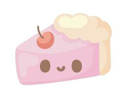 pastel kawaii comida icono aislado vector