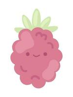 blackberry kawaii fruit icon isolated vector