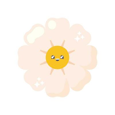 Flower゜・*:.。❁ Cartoon groovy hippie marigold flower character 63211238