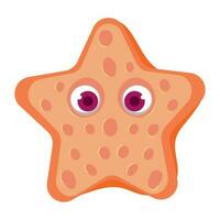 starfish cartoon icon isolated style vector