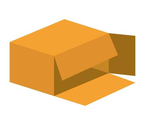open cardboard box icon white background