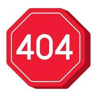 isolated tech error 404 sign icon vector