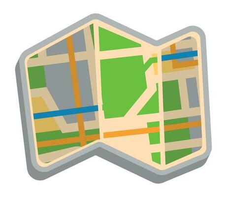 navigation map icon white background