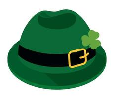 hat with clover st patricks day icon isolated vector