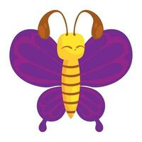 butterfly spring character icon isolated vector