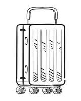 suitcase travel doodle icon isolated vector