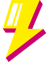 fulmine retrò e nostalgico neon png