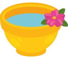 Schüssel mit Wasser und Blume Symbol isoliert png