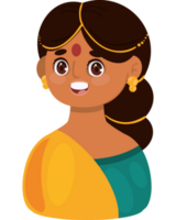 happy indian woman icon isolated png