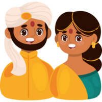 indian man and woman icon isolated png