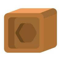 cubo madera juguete icono aislado vector