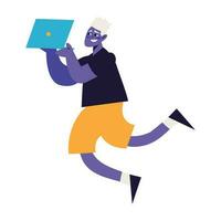 man with laptop desing and creativity icon isolated vector