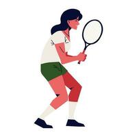 jugador tenis Deportes y físico actividad icono aislado vector