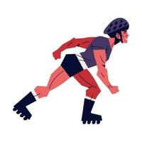 man on skates sports and physical activity icon isolated vector