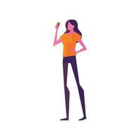 Young adult woman icon isolated vector