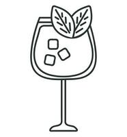 cocktail line icon isolated style vector