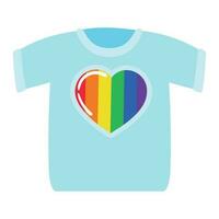 shirt with flag LGBTQ icon isolated vector