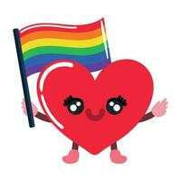 heart with LGBTQ flag icon isolated vector