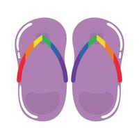 sandals with LGBTQ flag icon isolated vector