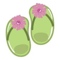 flip flops cute blossoms icon isolated vector