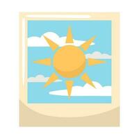 Vacations in summer picture icon isolated vector