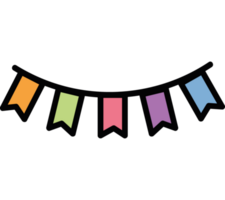 Multi colored cartoon garland decoration png