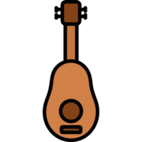 Musical equipment guitar icon in flat vector png