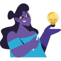 woman with bulb png