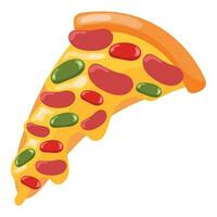 Gourmet pizza slice fresh icon isolated vector