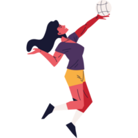 kvinna spelar volleyboll png