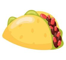 Gourmet lunch taco with vegetables icon isolated vector