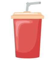 Refreshment plastic lid for take out icon isolated vector