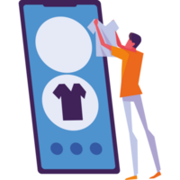 man buying online clothes png