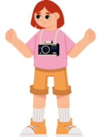 tourist girl with camera png