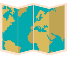 carte du monde pliée png