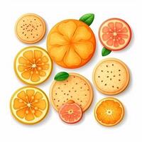 naranja Fruta galletas para bocadillo. ai generado. foto