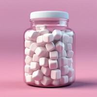 Chewy candies or marshmallows are soft. photo