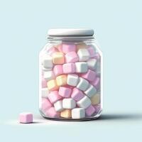 Chewy candies or marshmallows are soft. photo