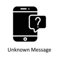 Unknown Message Vector  Solid Icon Design illustration. User interface Symbol on White background EPS 10 File